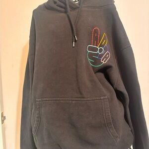 adidas Black Hoodie with Multicolor Logo